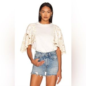 New Free People Angel Tee in Ivory. Sz Xs